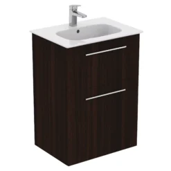Ideal Standard I.life A Standard Coffee Brown Oak Effect Freestanding Bathroom Vanity Unit (H)85.3cm (W)60cm -Trade Point Store ideal standard i life a standard coffee brown oak effect freestanding bathroom vanity unit h 85 3cm w 60cm8014140502463 06c bq