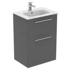 Ideal Standard I.life A Standard Gloss Quartz Grey Freestanding Bathroom Vanity Unit (H)85.3cm (W)60cm -Trade Point Store ideal standard i life a standard gloss quartz grey freestanding bathroom vanity unit h 85 3cm w 60cm8014140494386 04c bq