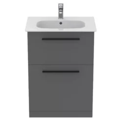 Ideal Standard I.life A Standard Gloss Quartz Grey Freestanding Bathroom Vanity Unit (H)85.3cm (W)60cm -Trade Point Store ideal standard i life a standard gloss quartz grey freestanding bathroom vanity unit h 85 3cm w 60cm8014140494386 05c bq