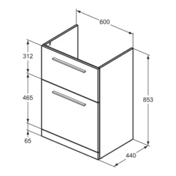 Ideal Standard I.life A Standard Gloss Quartz Grey Freestanding Bathroom Vanity Unit (H)85.3cm (W)60cm -Trade Point Store ideal standard i life a standard gloss quartz grey freestanding bathroom vanity unit h 85 3cm w 60cm8014140494386 06t bq