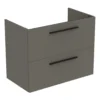 Ideal Standard I.life A Standard Gloss Quartz Grey Wall-mounted Bathroom Vanity Unit (H)63cm (W)80cm