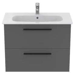 Ideal Standard I.life A Standard Gloss Quartz Grey Wall-mounted Bathroom Vanity Unit (H)63cm (W)80cm -Trade Point Store ideal standard i life a standard gloss quartz grey wall mounted bathroom vanity unit h 63cm w 80cm8014140493532 05c bq