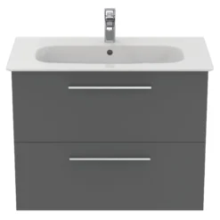 Ideal Standard I.life A Standard Gloss Quartz Grey Wall-mounted Bathroom Vanity Unit (H)63cm (W)80cm -Trade Point Store ideal standard i life a standard gloss quartz grey wall mounted bathroom vanity unit h 63cm w 80cm8014140493532 06c bq