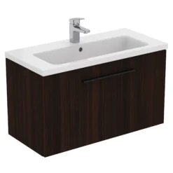 Ideal Standard I.life S Compact Coffee Brown Oak Effect Wall-mounted Bathroom Vanity Unit (H)44cm (W)80cm -Trade Point Store ideal standard i life s compact coffee brown oak effect wall mounted bathroom vanity unit h 44cm w 80cm8014140503033 05c bq