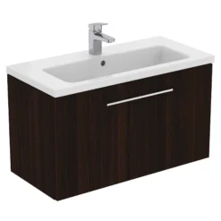 Ideal Standard I.life S Compact Coffee Brown Oak Effect Wall-mounted Bathroom Vanity Unit (H)44cm (W)80cm -Trade Point Store ideal standard i life s compact coffee brown oak effect wall mounted bathroom vanity unit h 44cm w 80cm8014140503033 06c bq