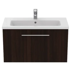 Ideal Standard I.life S Compact Coffee Brown Oak Effect Wall-mounted Bathroom Vanity Unit (H)44cm (W)80cm -Trade Point Store ideal standard i life s compact coffee brown oak effect wall mounted bathroom vanity unit h 44cm w 80cm8014140503033 08c bq