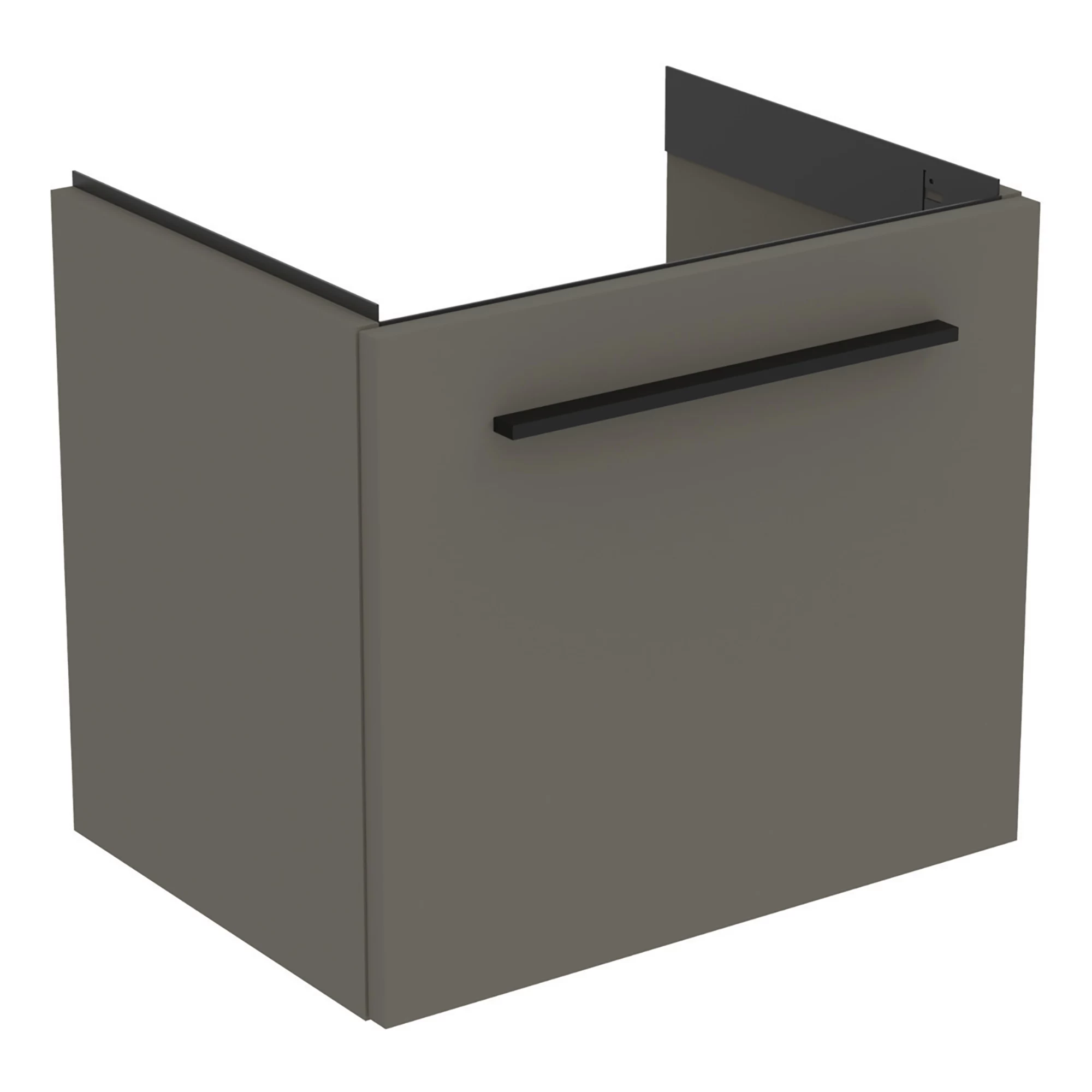 Ideal Standard I.life S Compact Gloss Quartz Grey Wall-mounted Bathroom Vanity Unit (H)44cm (W)50cm 1 Ideal Standard I.life S Compact Gloss Quartz Grey Wall-mounted Bathroom Vanity Unit (H)44cm (W)50cm