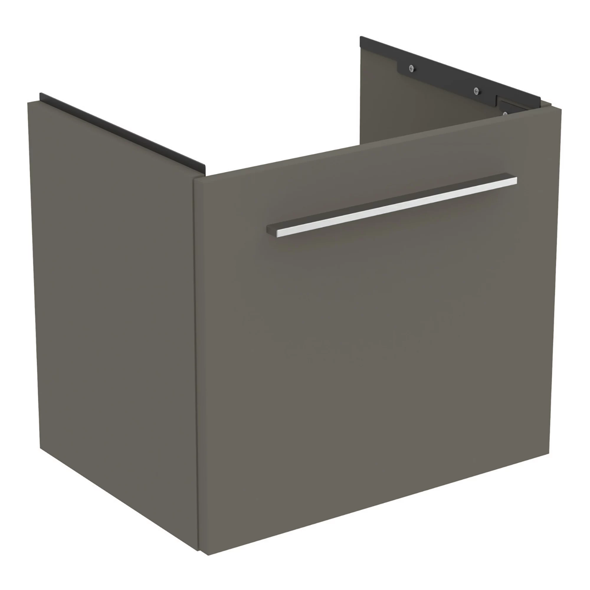 Ideal Standard I.life S Compact Gloss Quartz Grey Wall-mounted Bathroom Vanity Unit (H)44cm (W)50cm 2 Ideal Standard I.life S Compact Gloss Quartz Grey Wall-mounted Bathroom Vanity Unit (H)44cm (W)50cm - Image 2