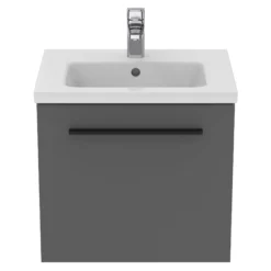 Ideal Standard I.life S Compact Gloss Quartz Grey Wall-mounted Bathroom Vanity Unit (H)44cm (W)50cm 11 Ideal Standard I.life S Compact Gloss Quartz Grey Wall-mounted Bathroom Vanity Unit (H)44cm (W)50cm -Trade Point Store ideal standard i life s compact gloss quartz grey wall mounted bathroom vanity unit h 44cm w 50cm8014140495185 05c bq