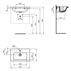 Ideal Standard I.life S White Rectangular Vanity Basin (W)60cm 15 Ideal Standard I.life S White Rectangular Vanity Basin (W)60cm -Trade Point Store ideal standard i life s white rectangular vanity basin w 60cm8014140491682 05t bq