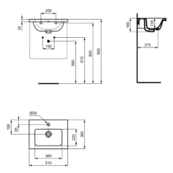 Ideal Standard I.life S White Rectangular Wall-mounted Vanity Basin (W)50cm -Trade Point Store ideal standard i life s white rectangular wall mounted vanity basin w 50cm8014140491705 05t bq