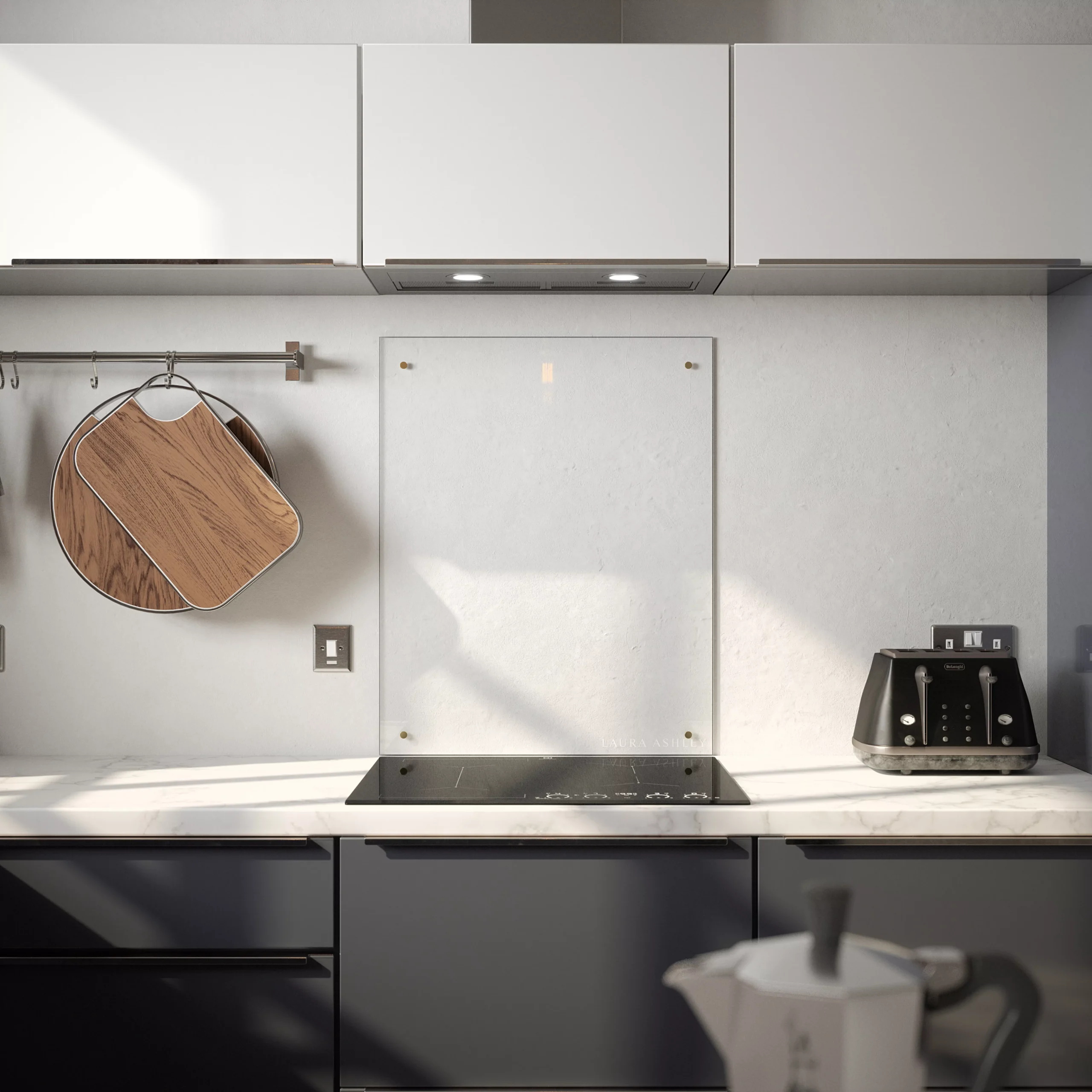 Laura Ashley Clear Glass Splashback, (H)750mm (W)600mm (T)6mm 2 Laura Ashley Clear Glass Splashback, (H)750mm (W)600mm (T)6mm - Image 2