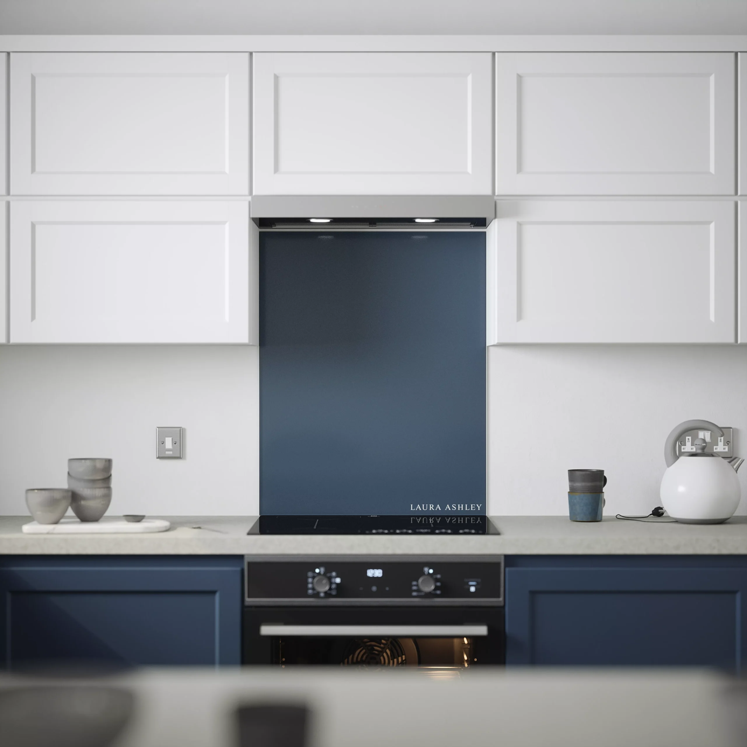 Laura Ashley Midnight Seaspray Glass Splashback, (H)750mm (W)600mm (T)6mm 2 Laura Ashley Midnight Seaspray Glass Splashback, (H)750mm (W)600mm (T)6mm - Image 2