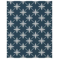 Laura Ashley Wicker Midnight Seaspray Geometric Glass Splashback, (H)750mm (W)600mm (T)6mm