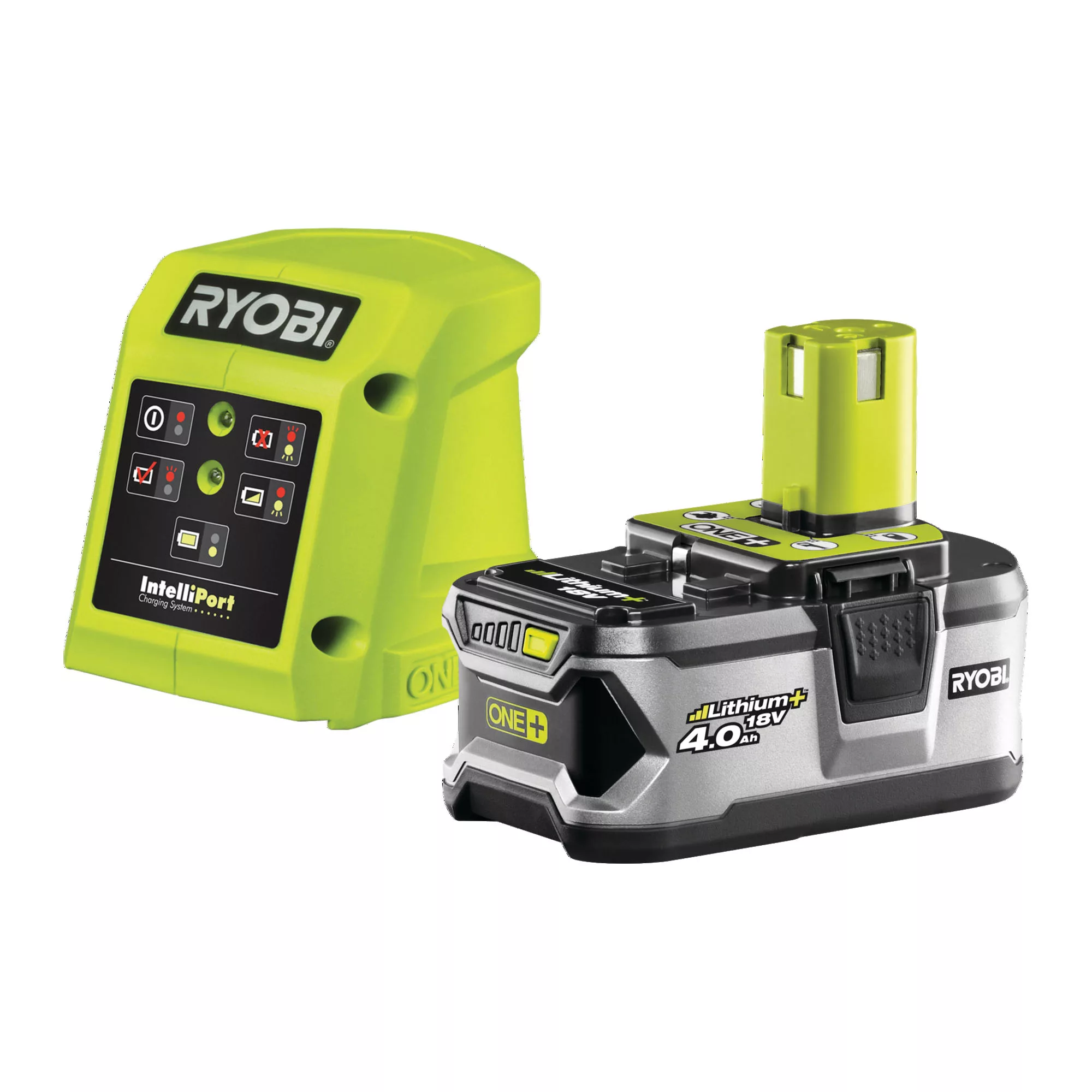 Ryobi 18V 1 X 4.0Ah Li-ion One+ Battery & Charger 1 Ryobi 18V 1 X 4.0Ah Li-ion One+ Battery & Charger