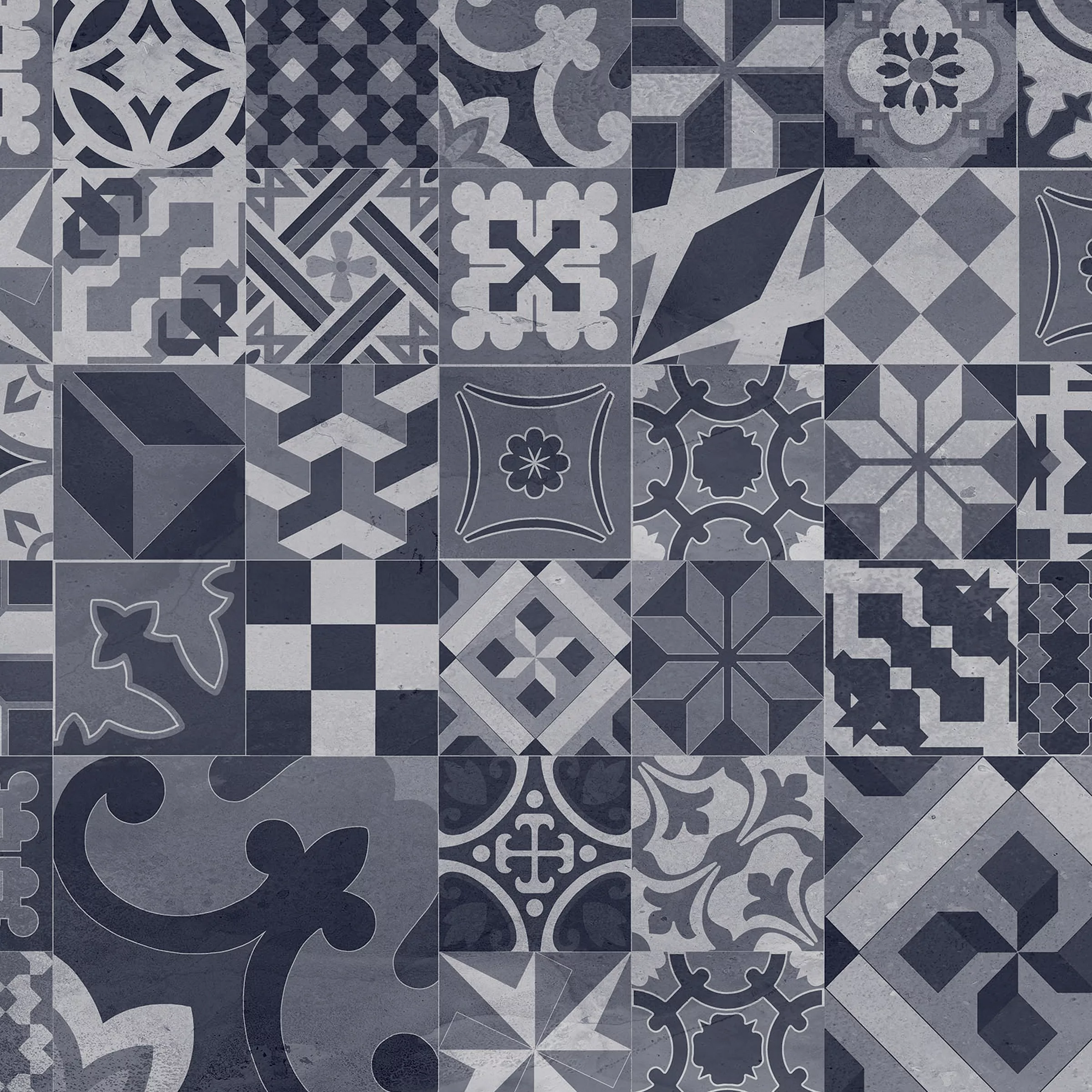 Splashwall Alloy Grey Classic Pattern Mosaic Aluminium Splashback, (H)600mm (W)2440mm (T)4mm 1 Splashwall Alloy Grey Classic Pattern Mosaic Aluminium Splashback, (H)600mm (W)2440mm (T)4mm