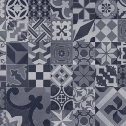 Splashwall Alloy Grey Classic Pattern Mosaic Aluminium Splashback, (H)800mm (W)600mm (T)4mm