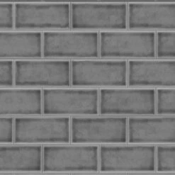 Splashwall Alloy Grey Subway Pattern Aluminium Splashback, (H)600mm (W)2440mm (T)4mm