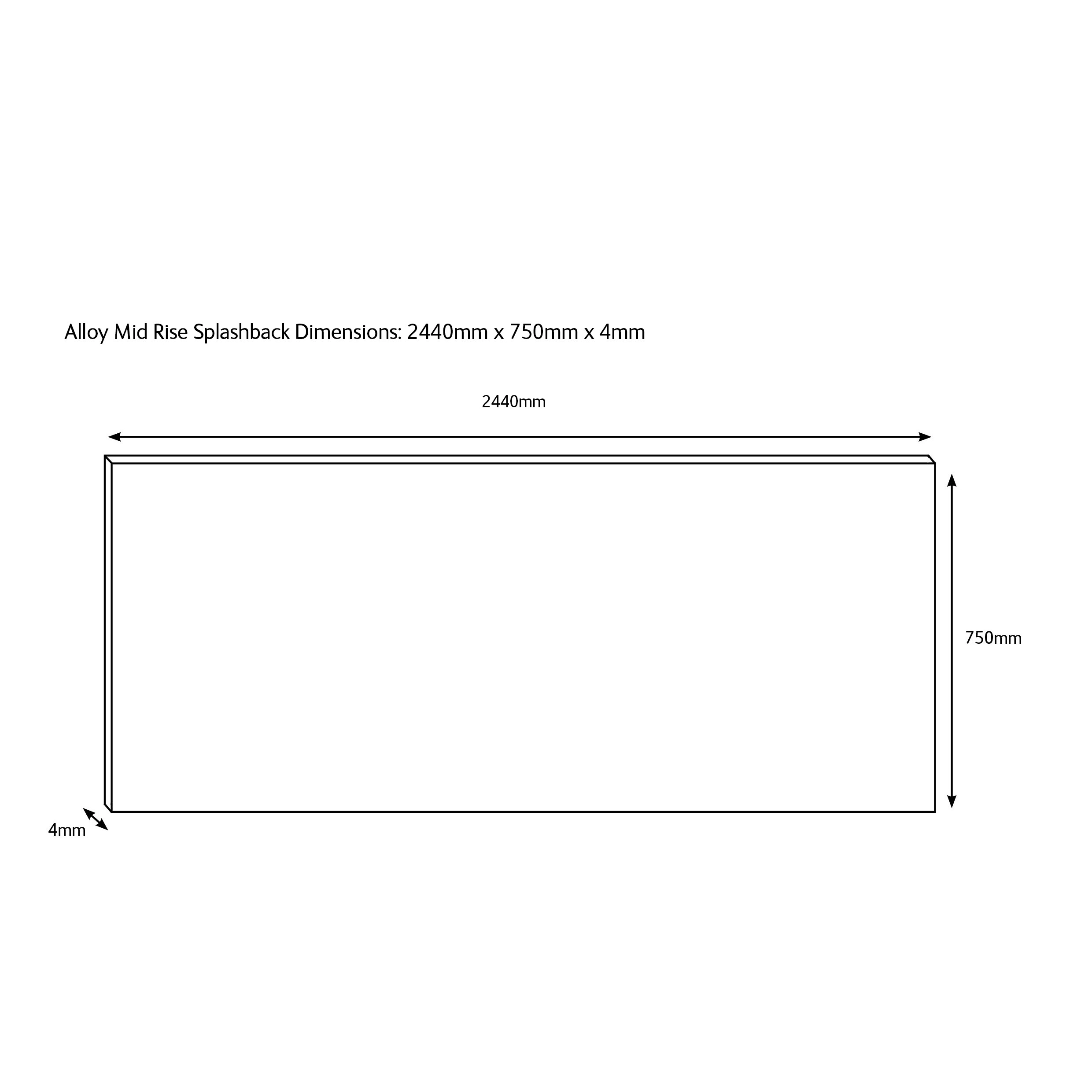 Splashwall Alloy Grey Subway Pattern Aluminium Splashback, (H)750mm (W)2440mm (T)4mm 2 Splashwall Alloy Grey Subway Pattern Aluminium Splashback, (H)750mm (W)2440mm (T)4mm - Image 2