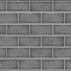 Splashwall Alloy Grey Subway Pattern Aluminium Splashback, (H)800mm (W)600mm (T)4mm