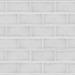 Splashwall Alloy White Cracked Tile Aluminium Splashback, (H)800mm (W)900mm (T)4mm