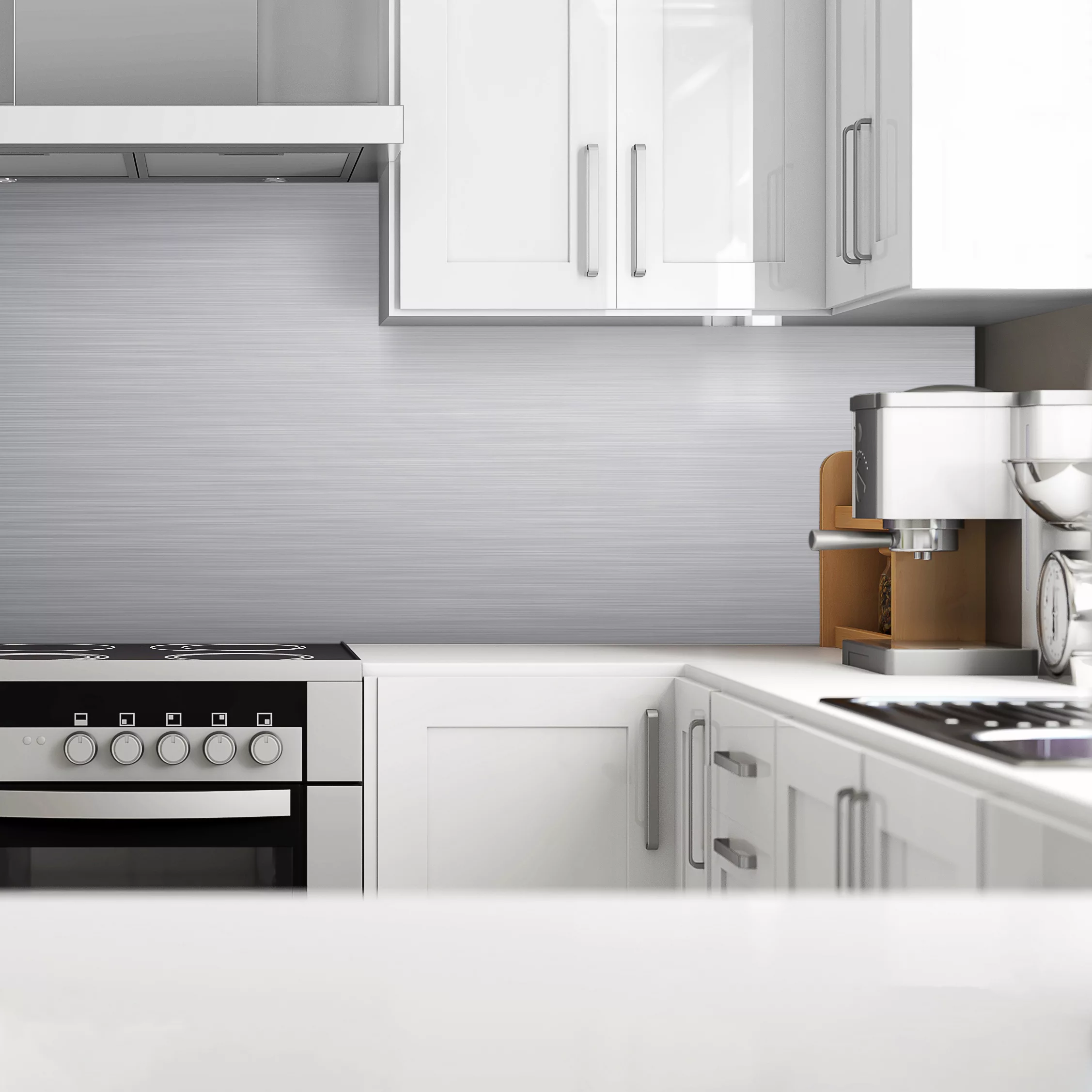 Splashwall Brushed Effect Laminate & MDF Splashback, (H)1220mm (W)2440mm (T)10mm 2 Splashwall Brushed Effect Laminate & MDF Splashback, (H)1220mm (W)2440mm (T)10mm - Image 2