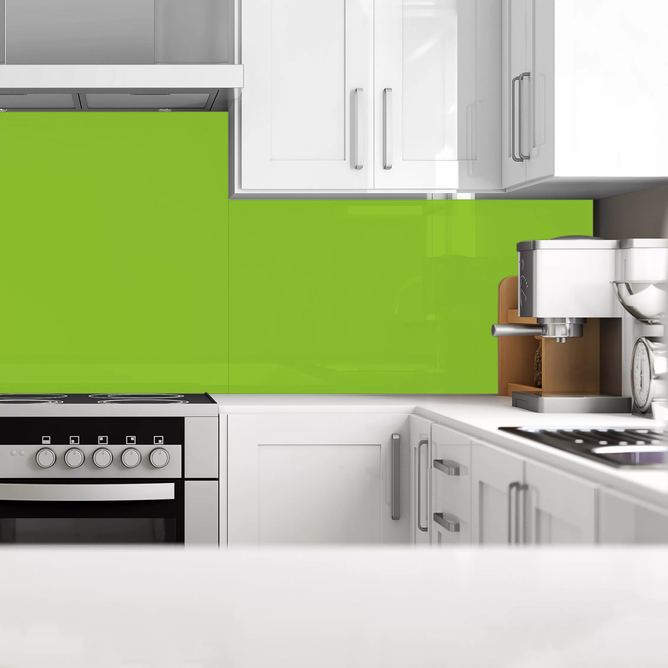 Splashwall Gloss Lime Acrylic Splashback, (H)1220mm (W)2440mm (T)4mm 2 Splashwall Gloss Lime Acrylic Splashback, (H)1220mm (W)2440mm (T)4mm - Image 2