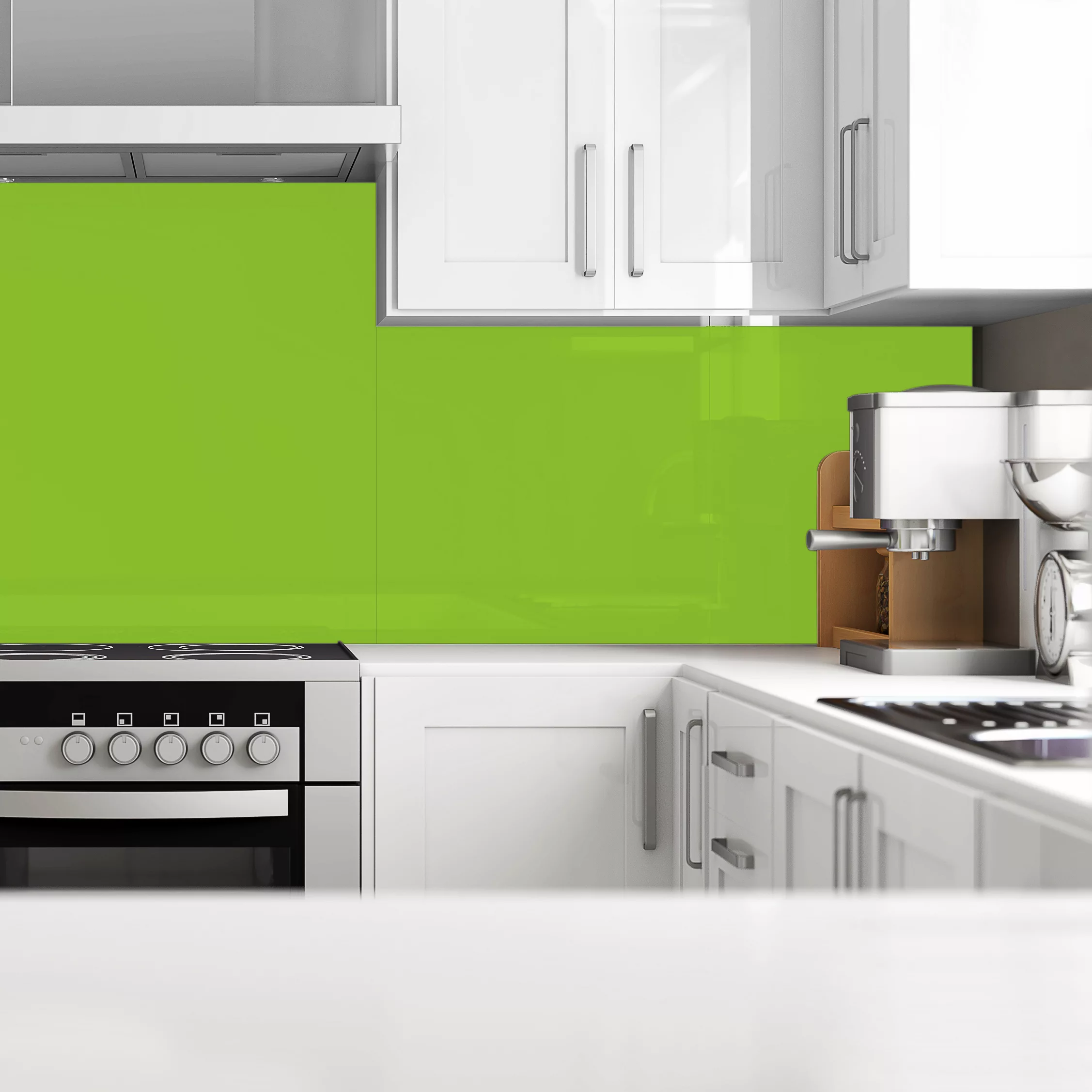Splashwall Gloss Lime Glass Splashback, (H)750mm (W)600mm (T)6mm 2 Splashwall Gloss Lime Glass Splashback, (H)750mm (W)600mm (T)6mm - Image 2