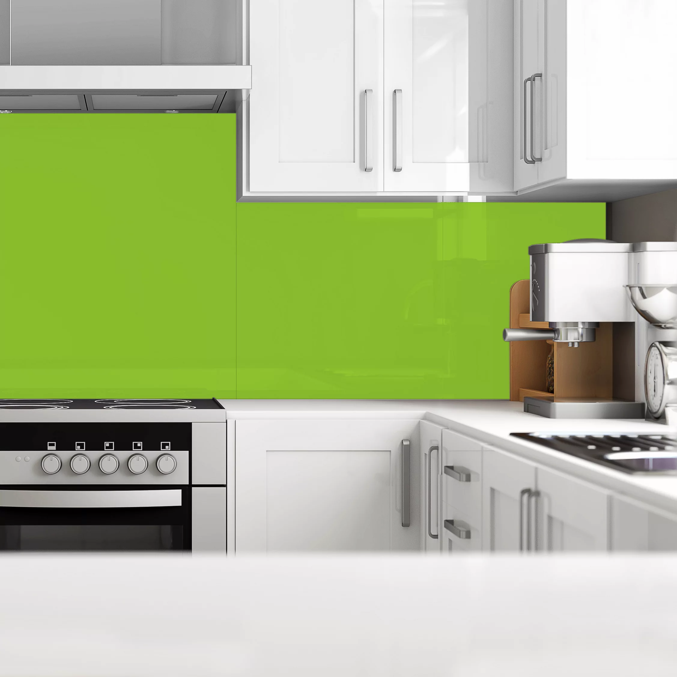 Splashwall Gloss Lime Glass Splashback, (H)750mm (W)900mm (T)6mm 2 Splashwall Gloss Lime Glass Splashback, (H)750mm (W)900mm (T)6mm - Image 2