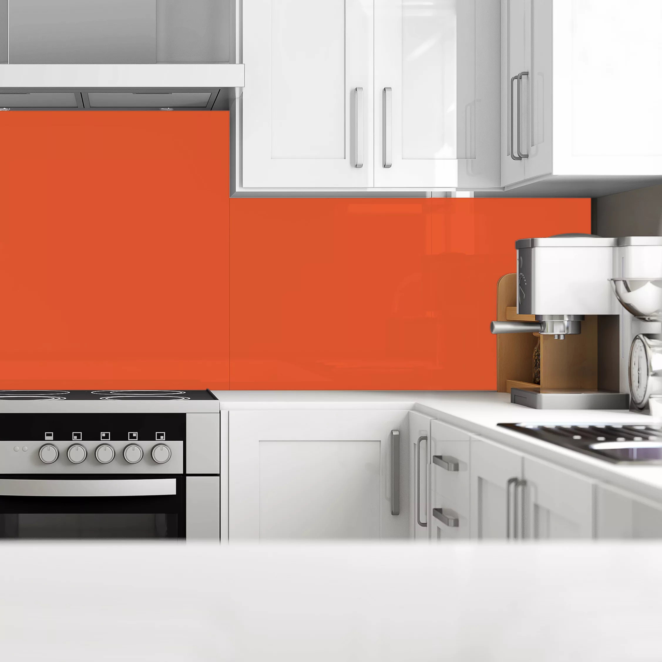 Splashwall Gloss Pumpkin Acrylic Splashback, (H)600mm (W)2440mm (T)4mm 2 Splashwall Gloss Pumpkin Acrylic Splashback, (H)600mm (W)2440mm (T)4mm - Image 2