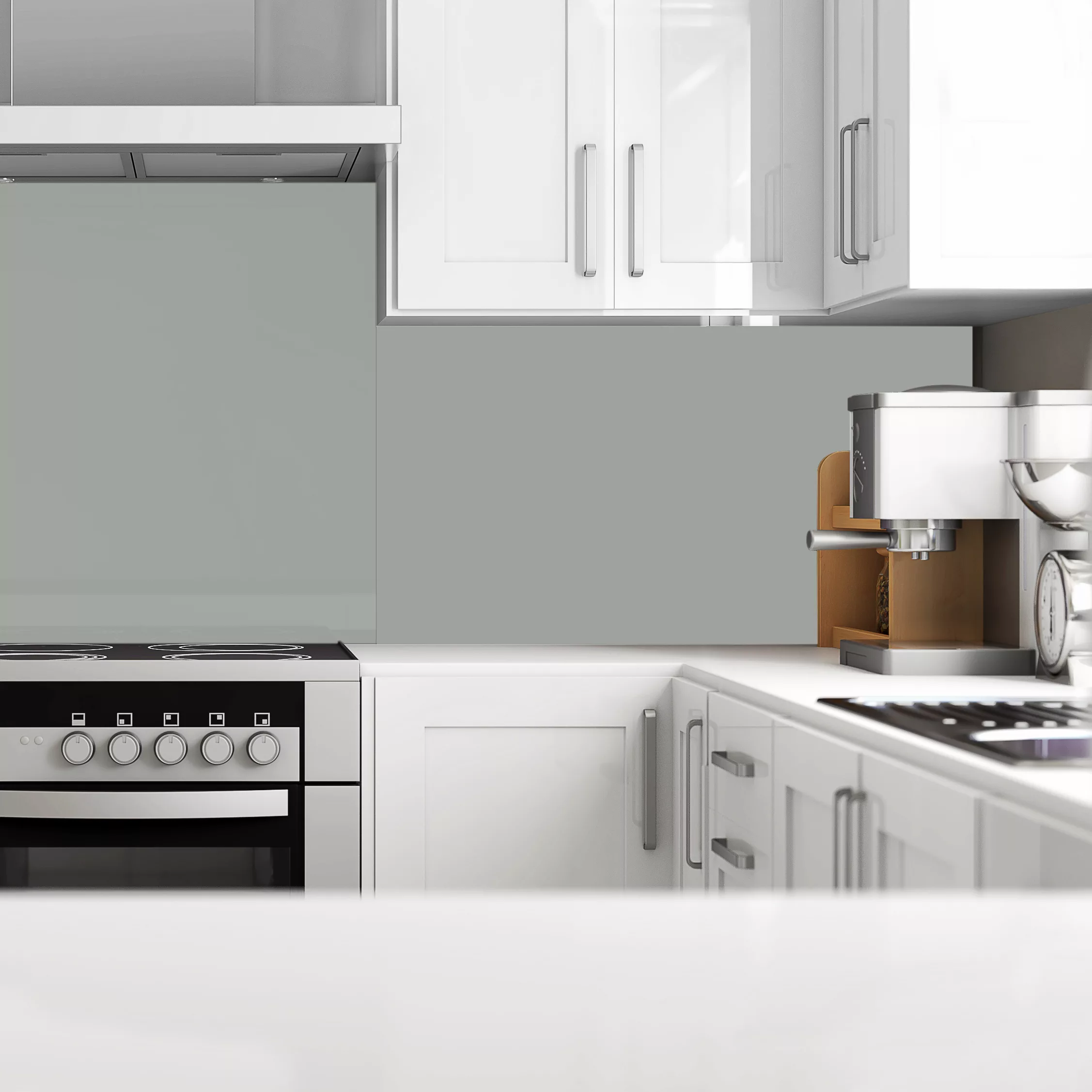 Splashwall Matt Light Grey Acrylic Splashback, (H)1220mm (W)2440mm (T)4mm 2 Splashwall Matt Light Grey Acrylic Splashback, (H)1220mm (W)2440mm (T)4mm - Image 2