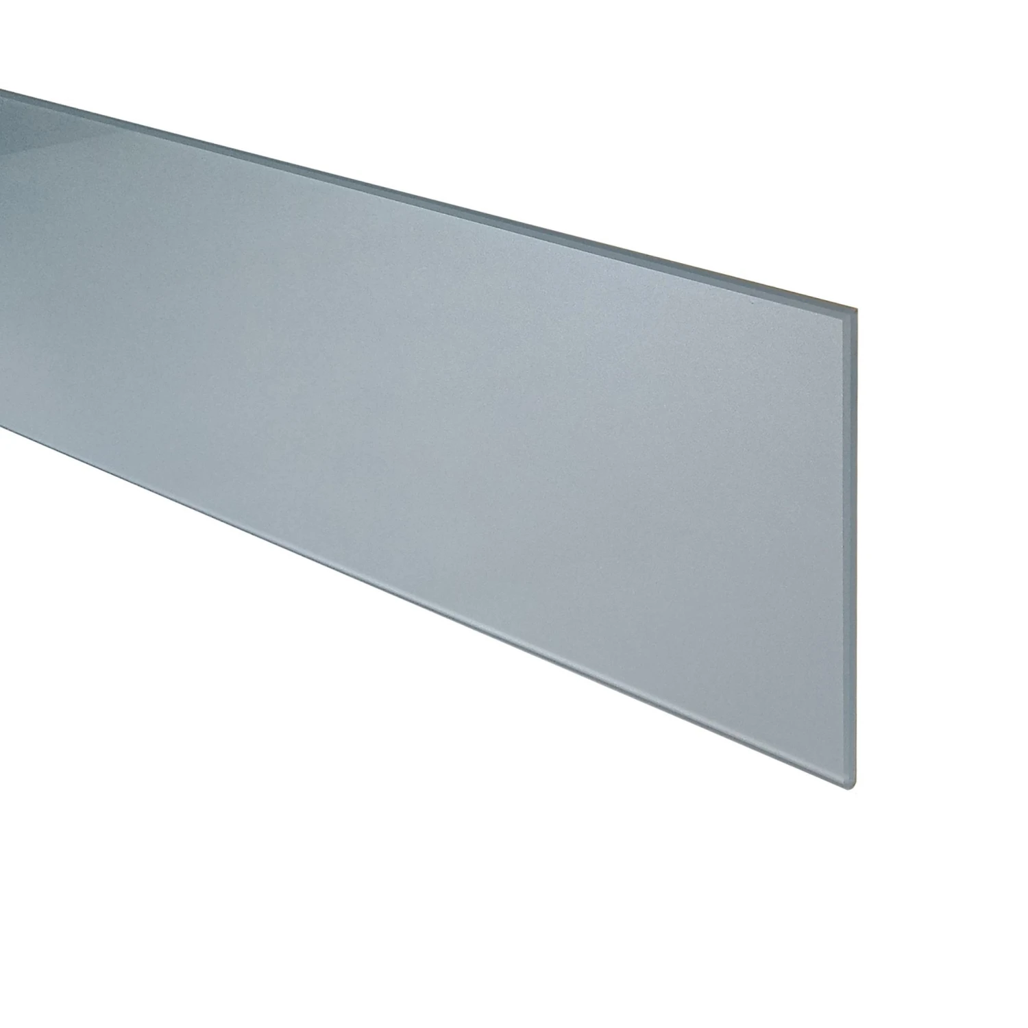 Splashwall Silver Metallic Effect Glass Upstand (L)600mm 1 Splashwall Silver Metallic Effect Glass Upstand (L)600mm