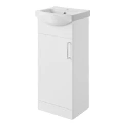 Veleka Gloss White Cloakroom Vanity Unit & Basin Set (W)400mm (H)880mm
