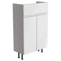 Westport Slim Gloss White Freestanding Bathroom Vanity Cabinet (W)495mm (H)820mm