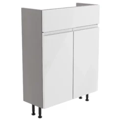 Westport Slim Gloss White Freestanding Bathroom Vanity Cabinet (W)595mm (H)820mm