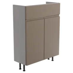 Westport Slim Matt Grey Freestanding Bathroom Vanity Cabinet (W)595mm (H)820mm